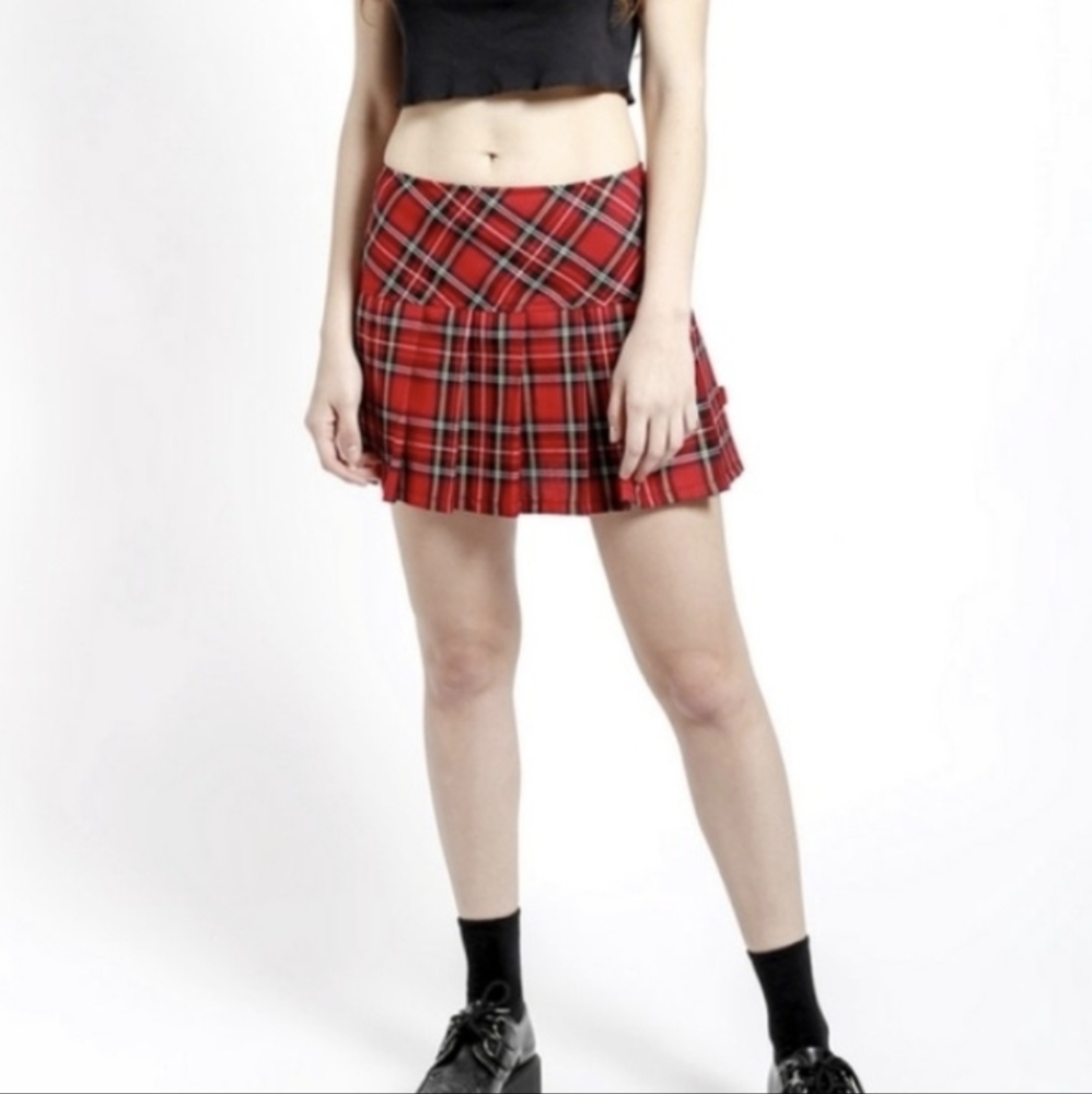 Royal Bones ByTripp Red Plaid Skirt Sz.1X NWT